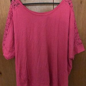 Lane Bryant pink lace blouse